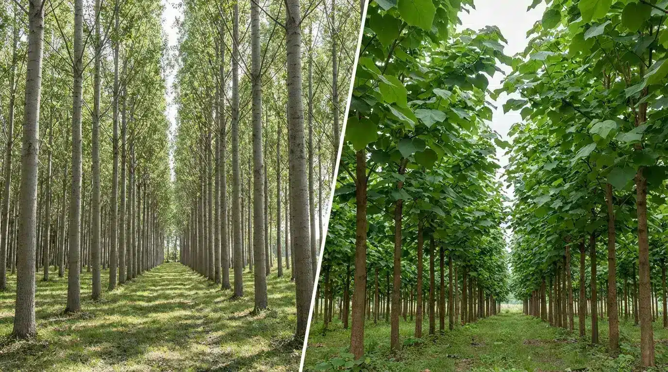 Comparaison paulownia et peuplier